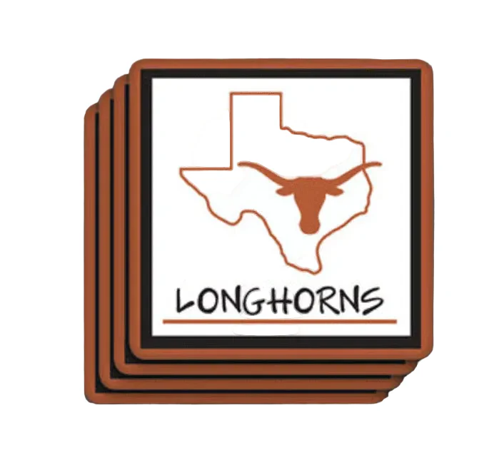 Magnolia Lane 4x4 Ceramic Texas Logo and Outline Coaster Set (22581)