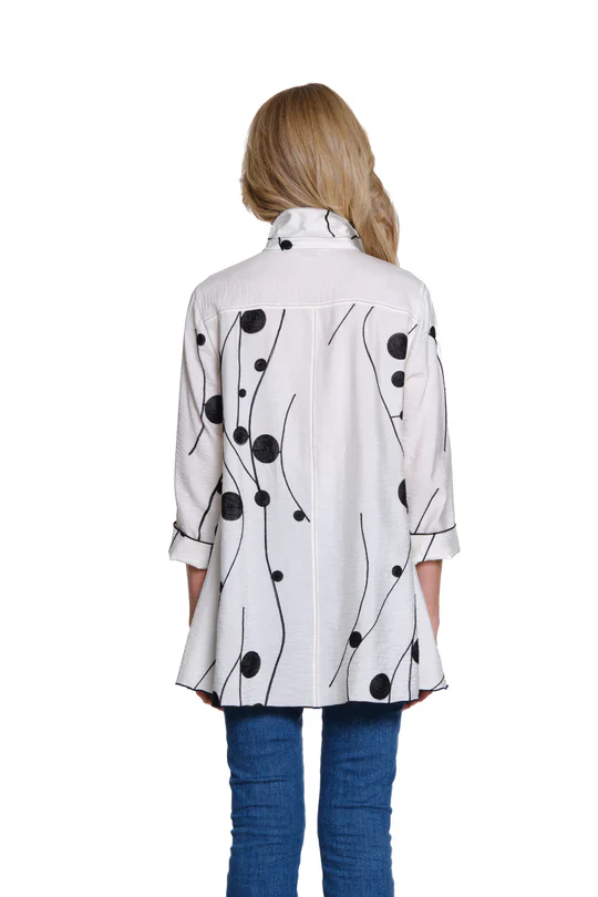 Multiples Embroidered Crinkle Woven Shirt (Soft Ivory) - Image 2