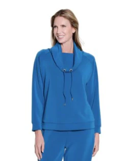 Multiples Petite Cuffed Raglan Sleeve Drawstring Cowl Collar Top (4 Colors) - Image 3