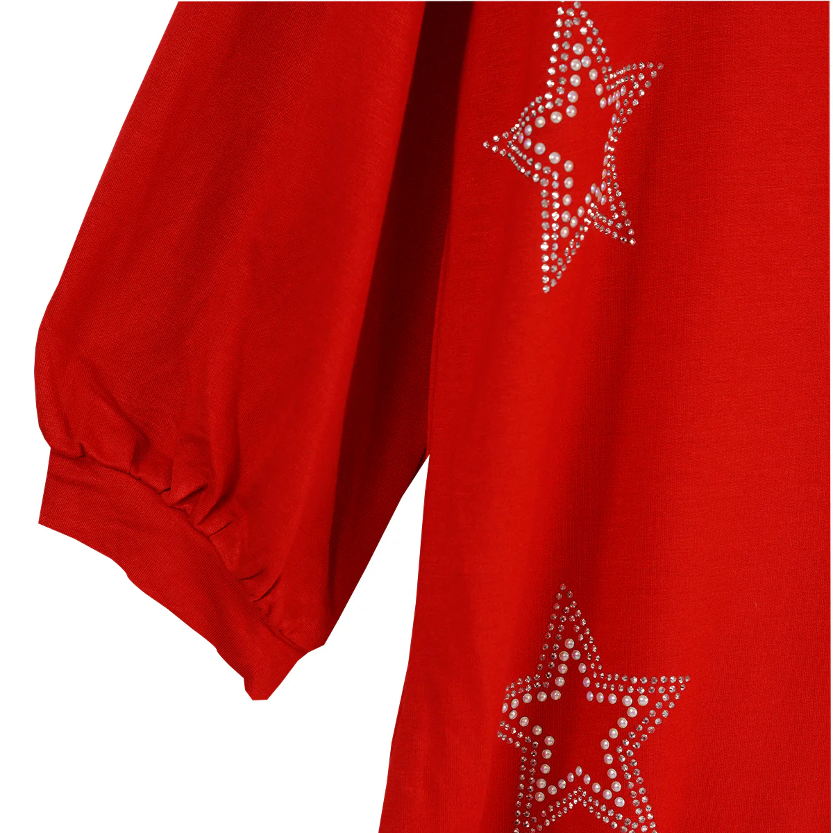 Multiples Cuffed Sleeve Drop Shoulder Crew Neck Stars Top (2 Colors) - Image 4