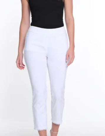 Multiples Pull-On Hem Trim Crop Pants (2 Colors) - Image 4