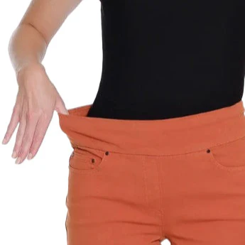 Multiples Pull-on 5 Pocket Fringe Hem Spice Ankle Pant (M35714PM) - Image 3