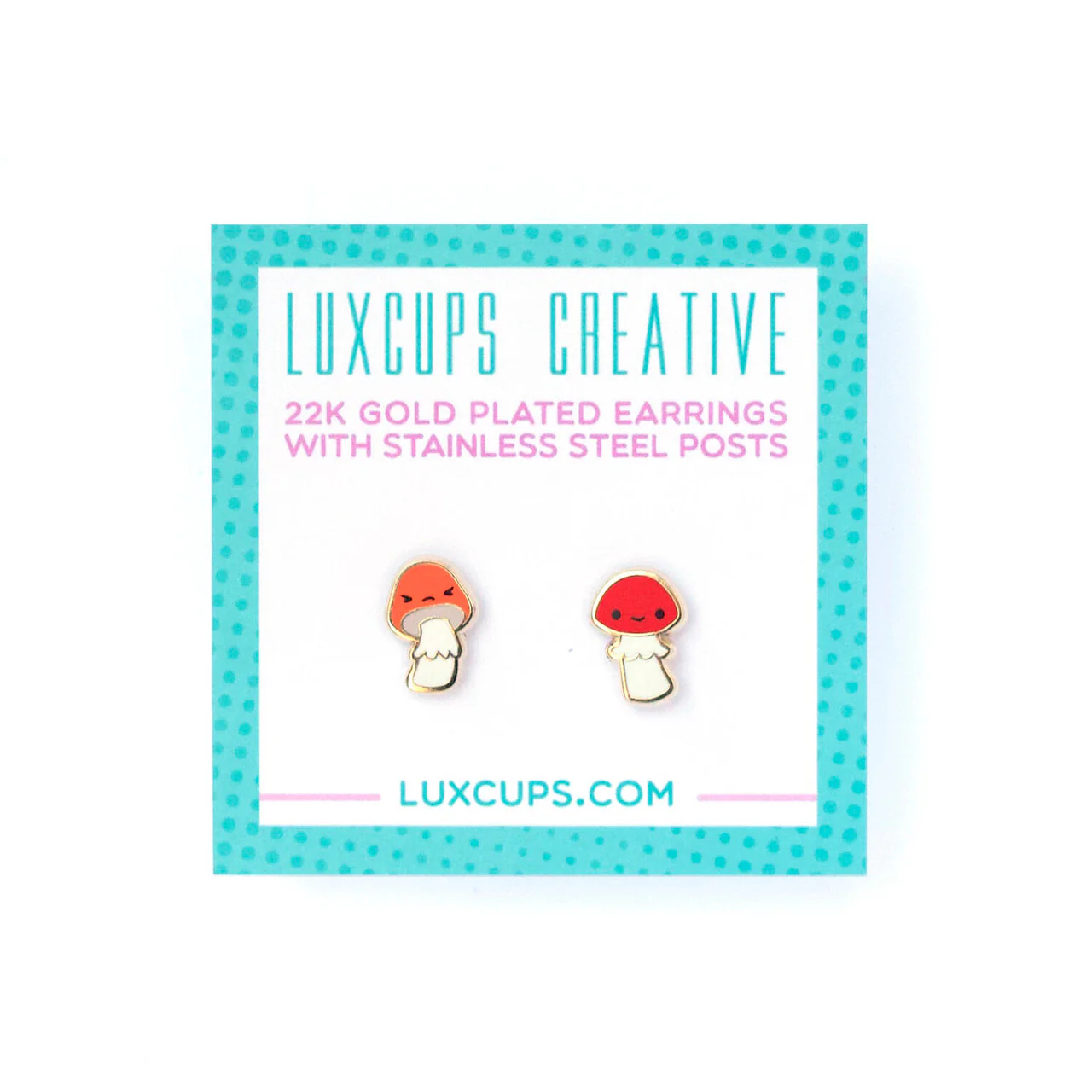 Mushroom Friend Enamel Earrings (LUX E35) - Image 2