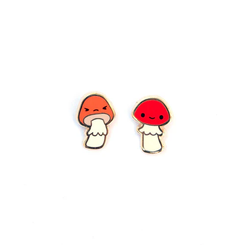 Mushroom Friend Enamel Earrings (LUX E35) - Image 3