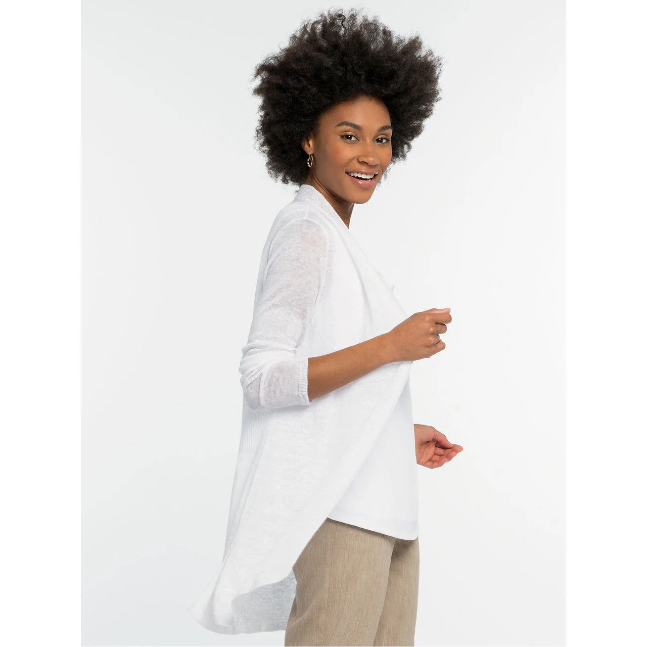 Nic & Zoe Lightweight Long Back of the Chair Cardigan (2 Colors) - Image 3