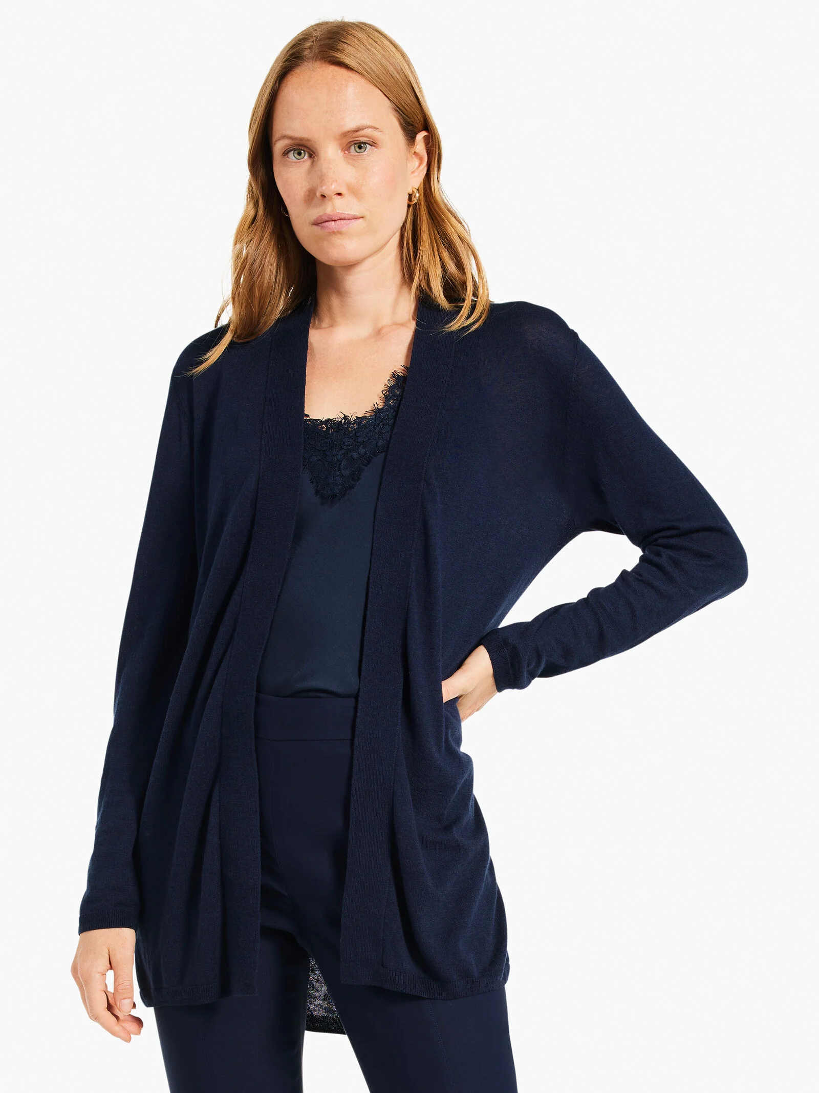Nic & Zoe Lightweight Long Back of the Chair Cardigan (2 Colors) - Image 4
