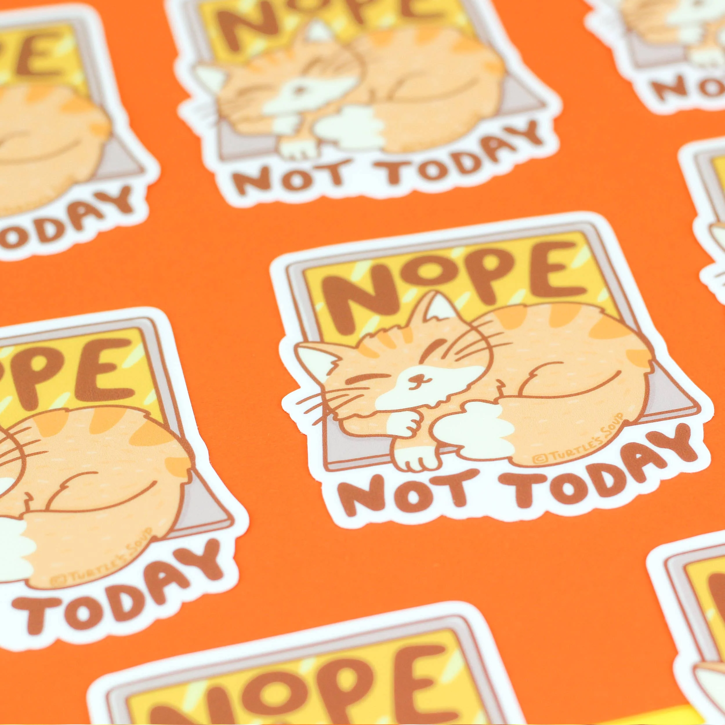 Nope Not Today Kitty Cat Vinyl Sticker - Image 2