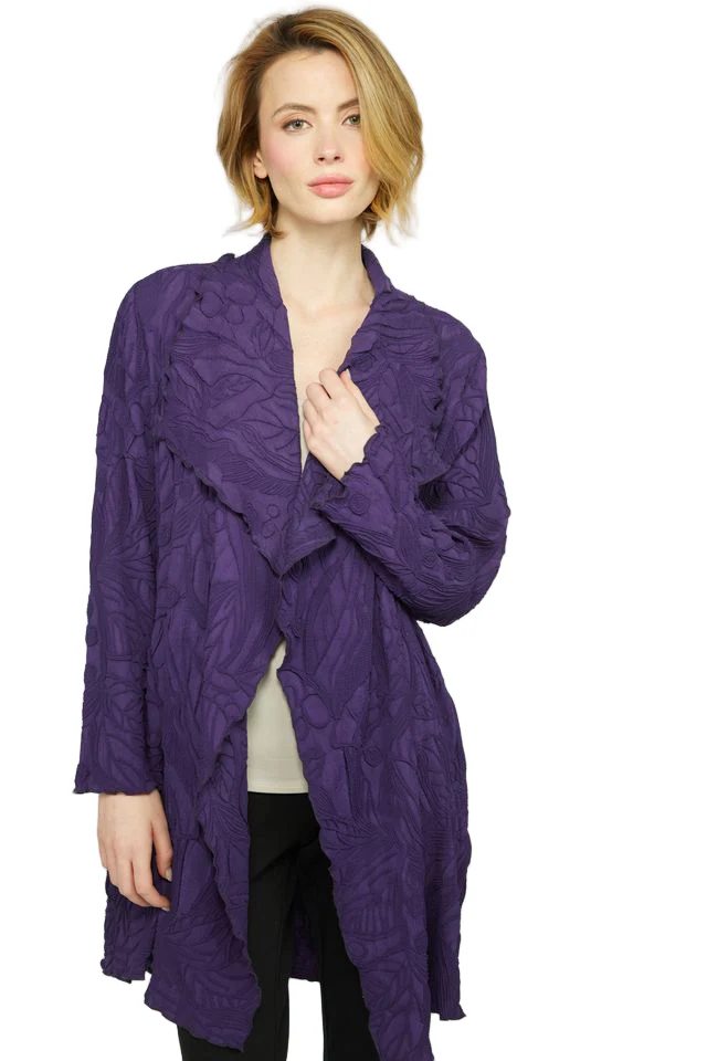 Olivia by Habitat Sculpted Floral Waterfall Violet Duster - Image 2
