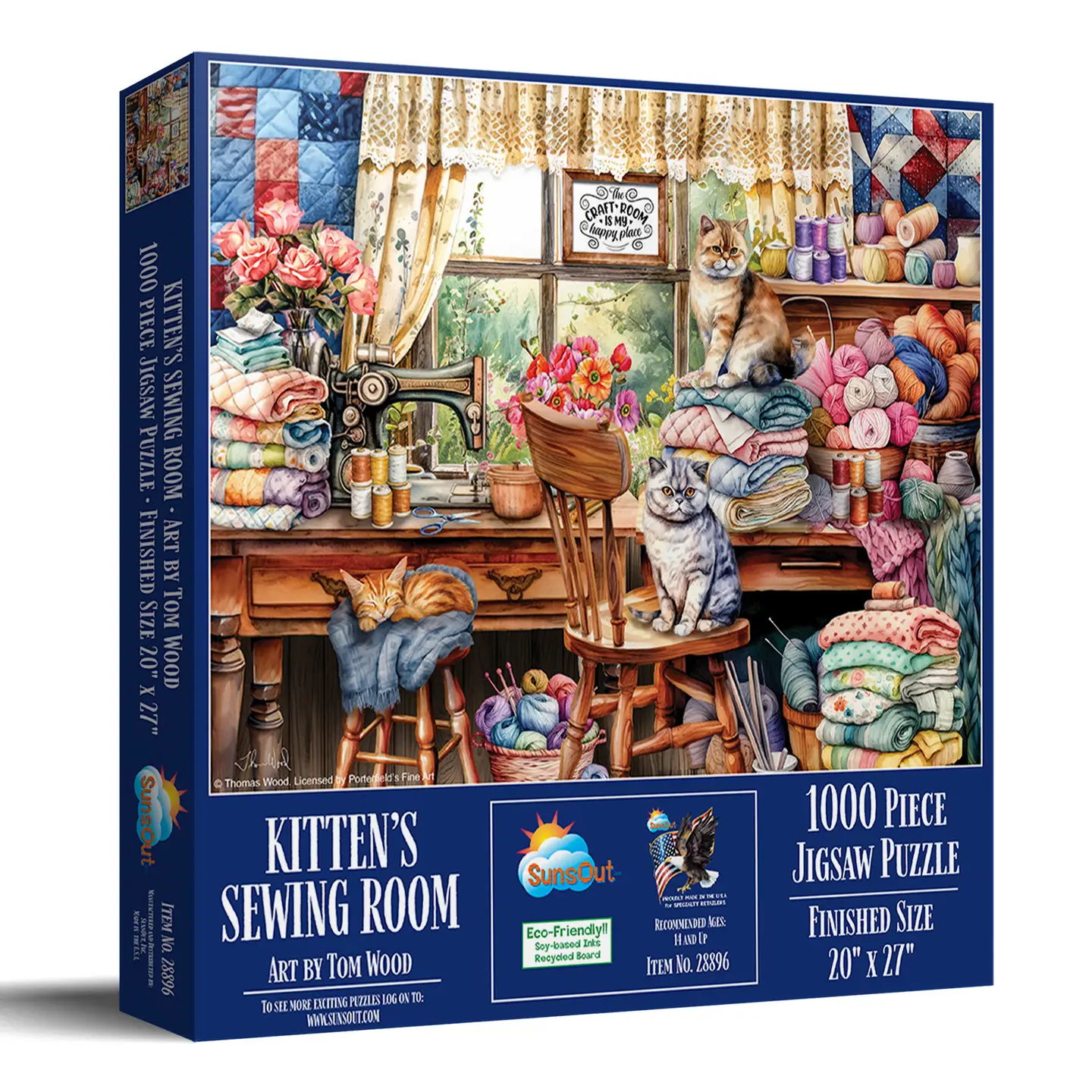 Kitten's Sewing Room 1000 Piece Jigsaw Puzzle (28896) - Image 2