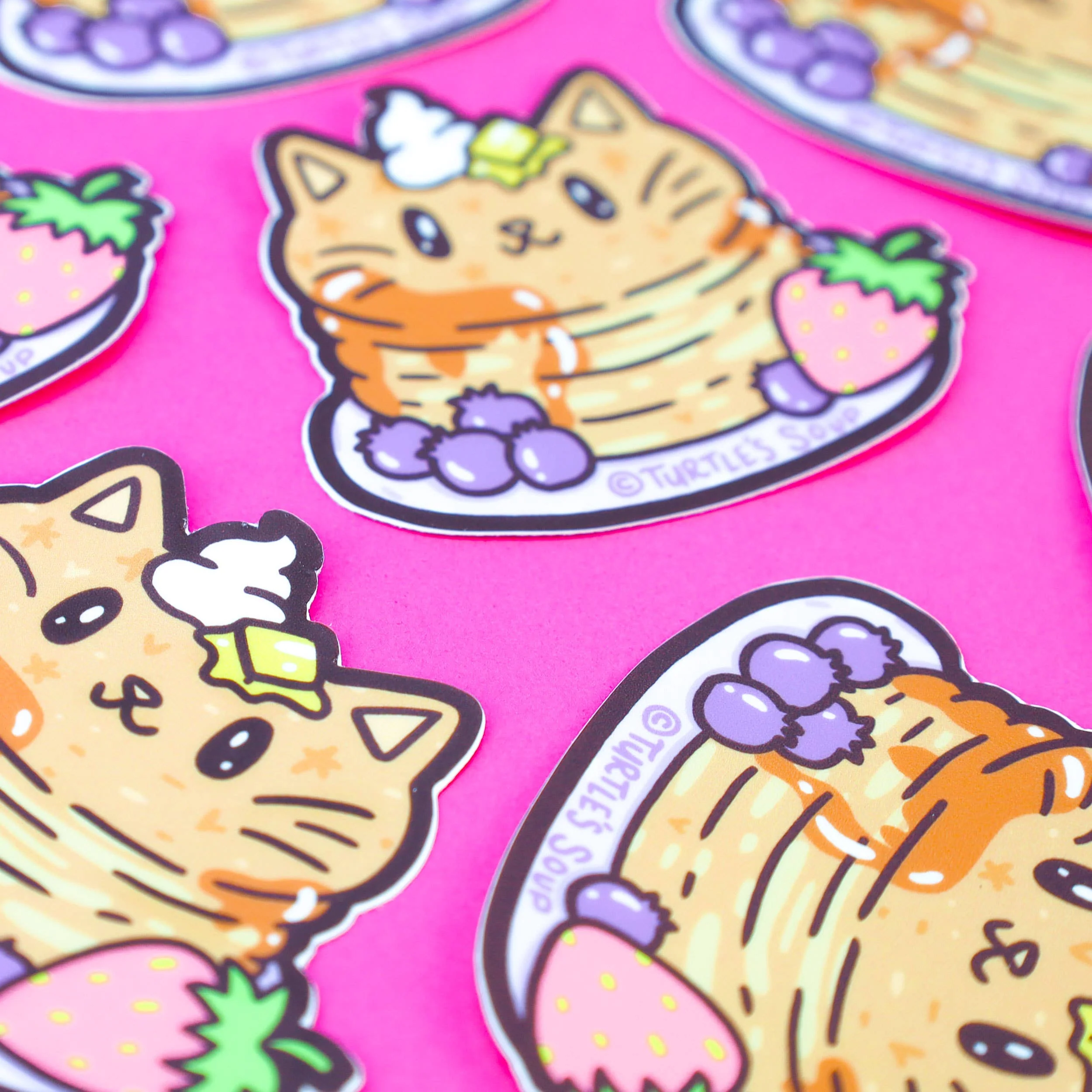 Pancake Kitty Breakfast Cat Funny Animal Vinyl Sticker - Image 2