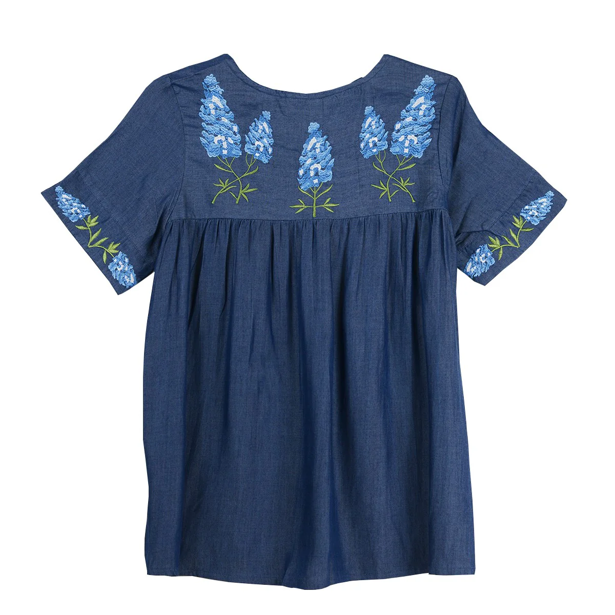Parsley & Sage Amber Embroidered Bluebonnet Short Sleeve Top (25T80B) - Image 2