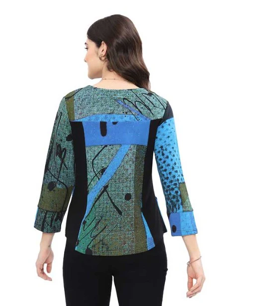 Parsley & Sage Andrea Button Top (Turquoise) - Image 2