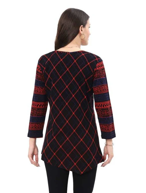 Parsley & Sage Blythe Diamond Print Tunic (BLK/RED) - Image 2