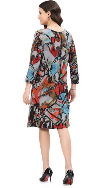 Parsley & Sage Dylan Abstract Print Dress (MULTI) - Image 2