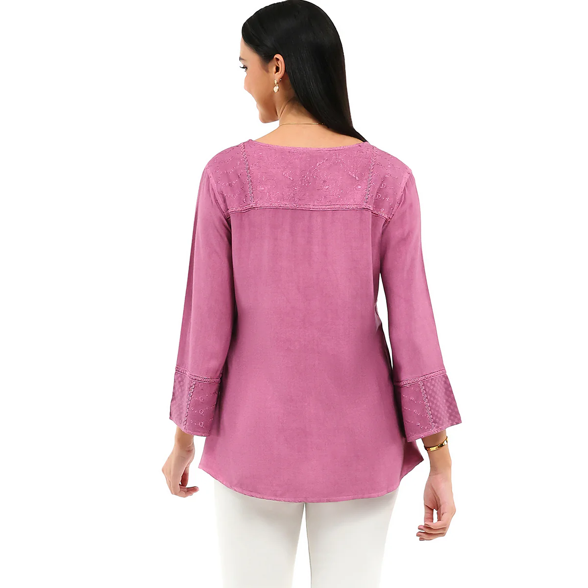 Parsley & Sage Embroidered Mineral Wash Winnie Top (Plum)(26S481C) - Image 2