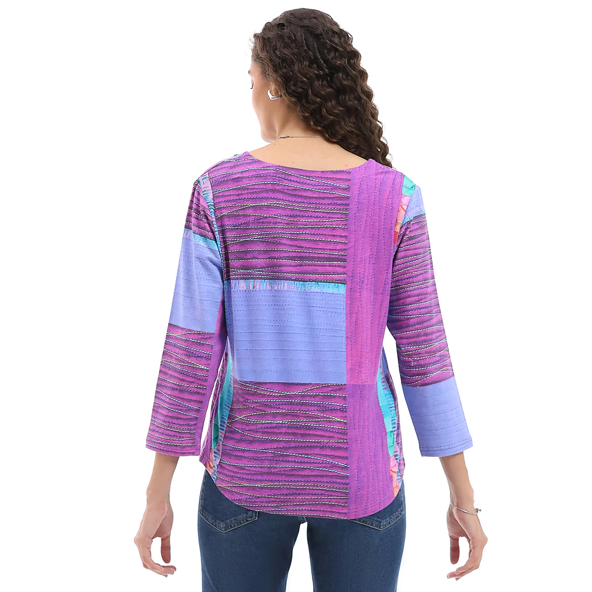 Parsley & Sage  Lexi Sublimated Color block Top (Multi)(26T11C33) - Image 2
