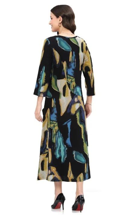 Parsley & Sage Justine Abstract Print Dress (BLK/MULTI) - Image 2