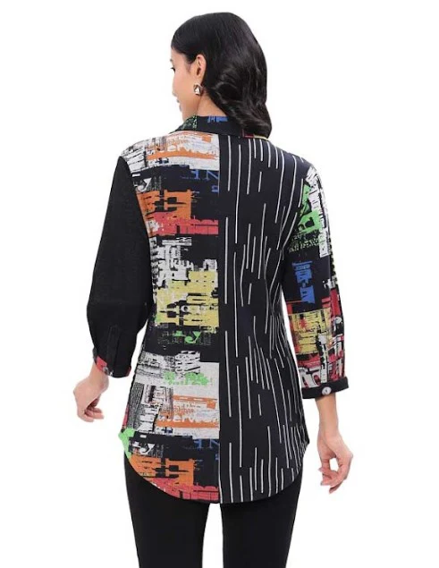 Parsley & Sage Katherine Shirt (BLK/MULTI) - Image 2