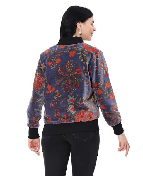 Parsley & Sage Magnolia Velour Floral Jacket (INDY/RED) - Image 2