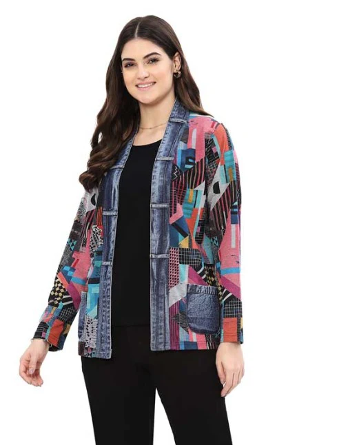 Parsley & Sage Mamie Multi Print Open Front Jacket - Image 3