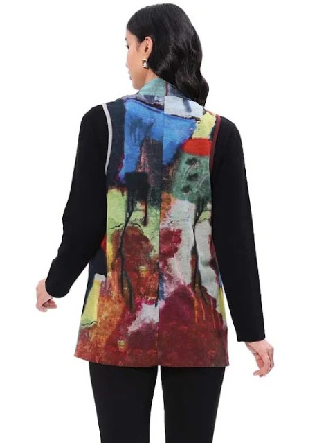 Parsley & Sage Nora Abstract Print Vest - Image 2