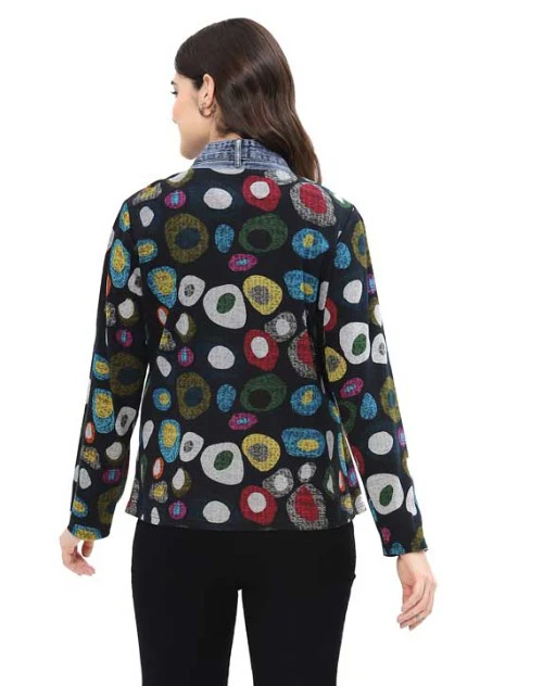Parsley & Sage Onyx Multi Print Open Front Jacket (25W65E24) - Image 2