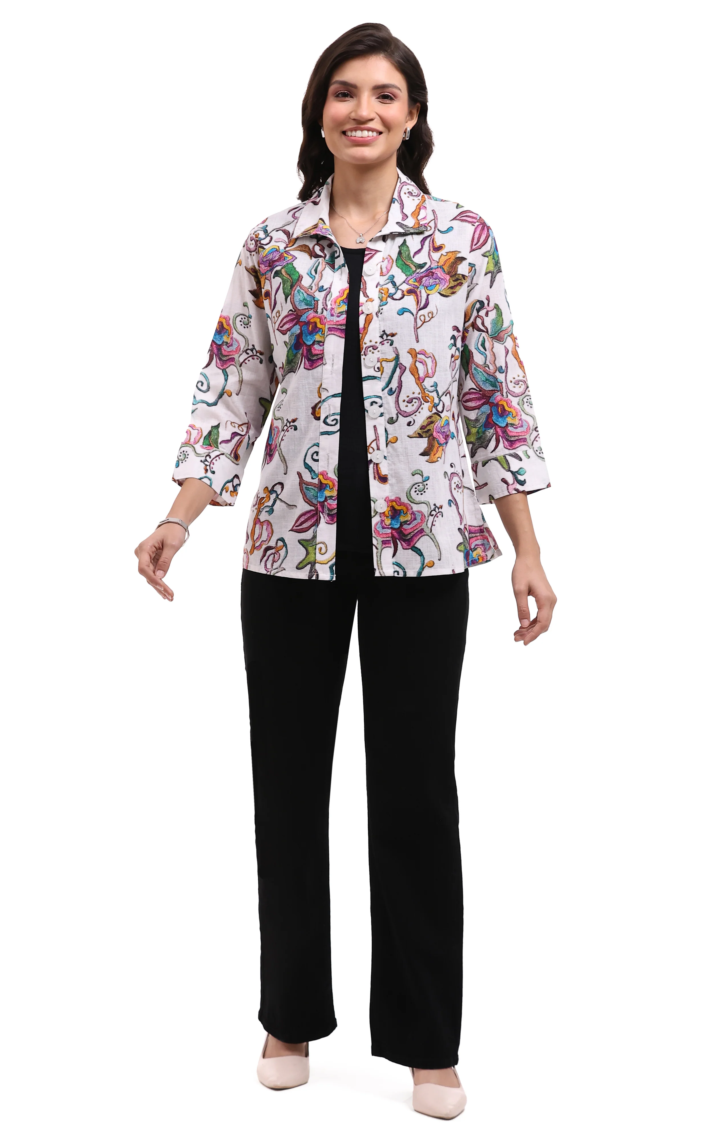 Parsley & Sage Orla Woven Button Front Shirt  (26T46G) - Image 3
