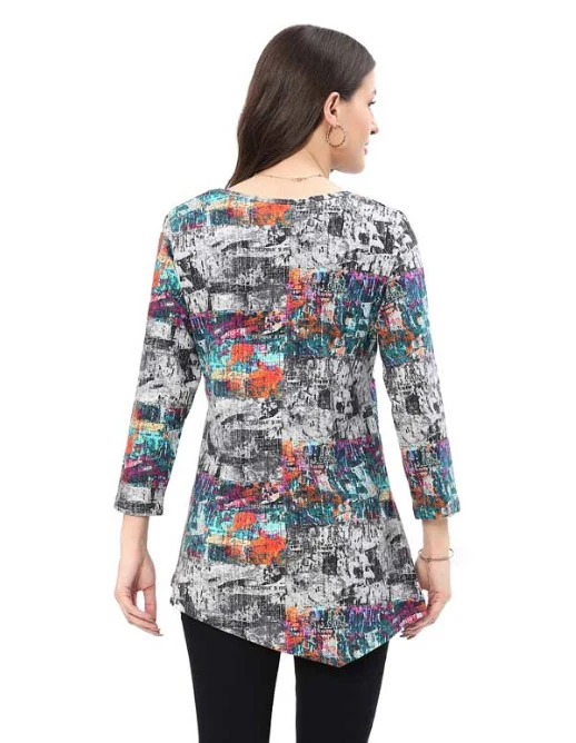 Parsley & Sage Peggy Abstract Print Tunic (MULTI)(25W209T5) - Image 2