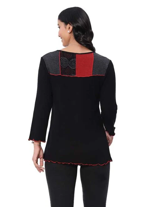 Parsley & Sage Rooney Fancy Top (BLK/RED) - Image 2