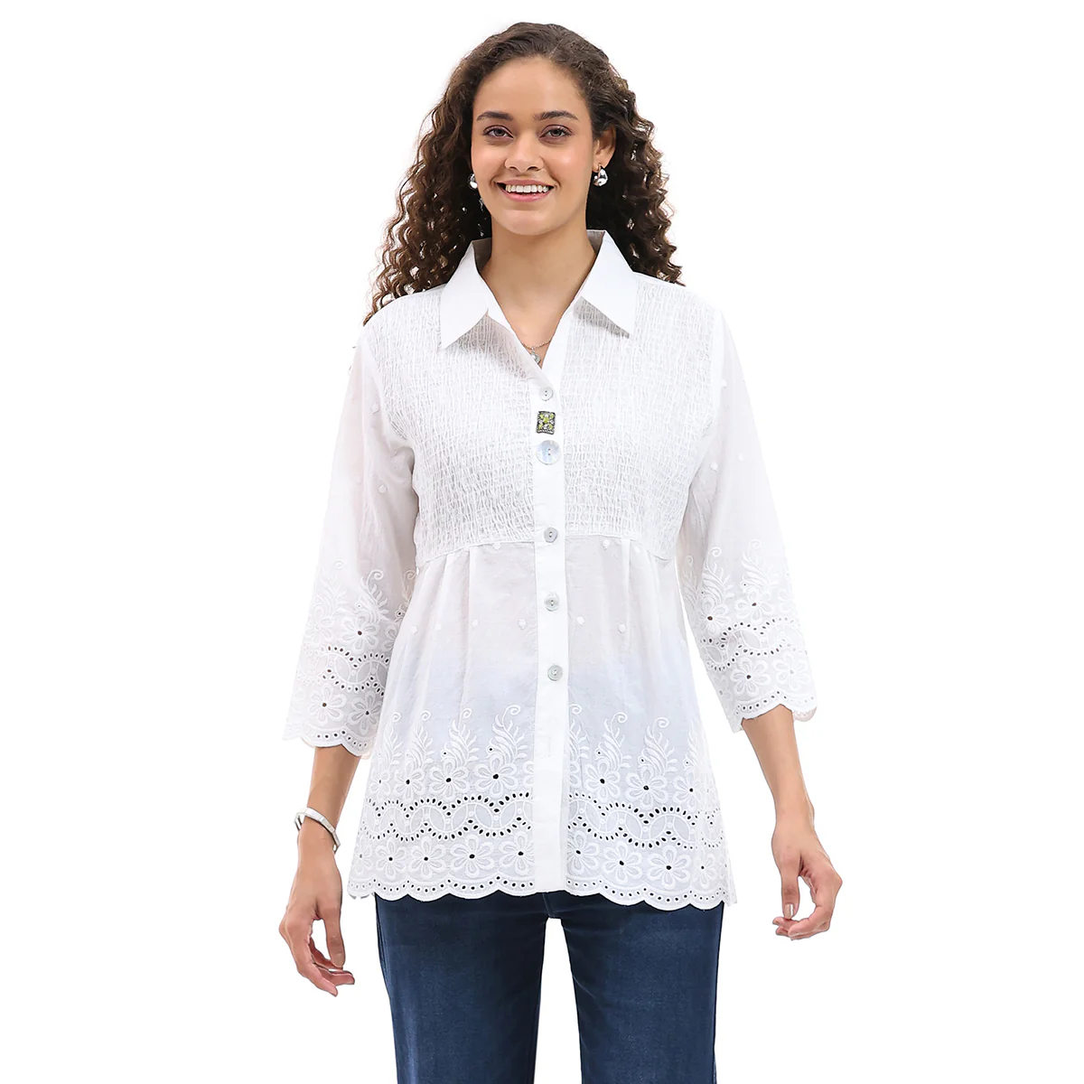 Parsley & Sage Nikki Novelty Button Shirt (2 Colors) (26S464G) - Image 3