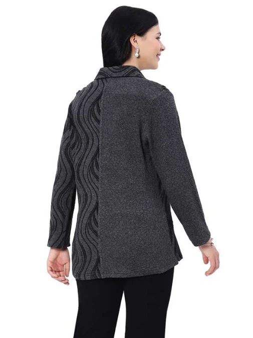 Parsley & Sage Trish Print Shirt/Jacket (BLK/GRY) - Image 3