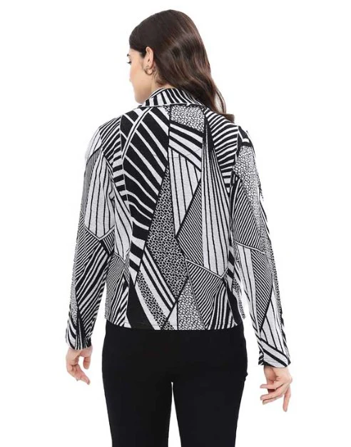 Parsley & Sage Tula Geo Print Jacket (BLK/WHT) - Image 2