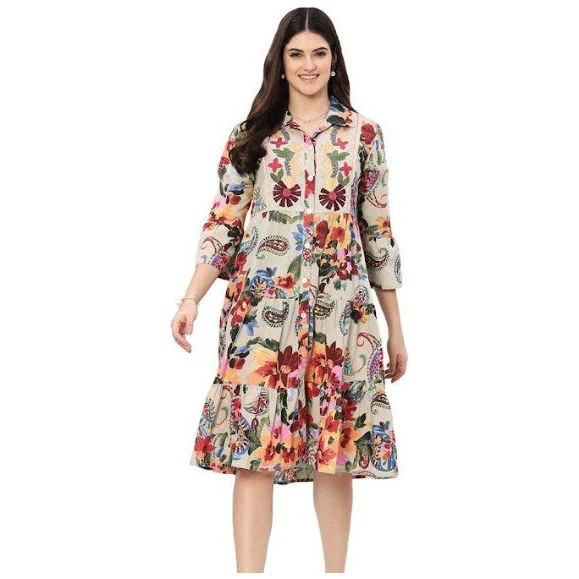 Parsley & Sage Waverly Embroidered Tiered Dress