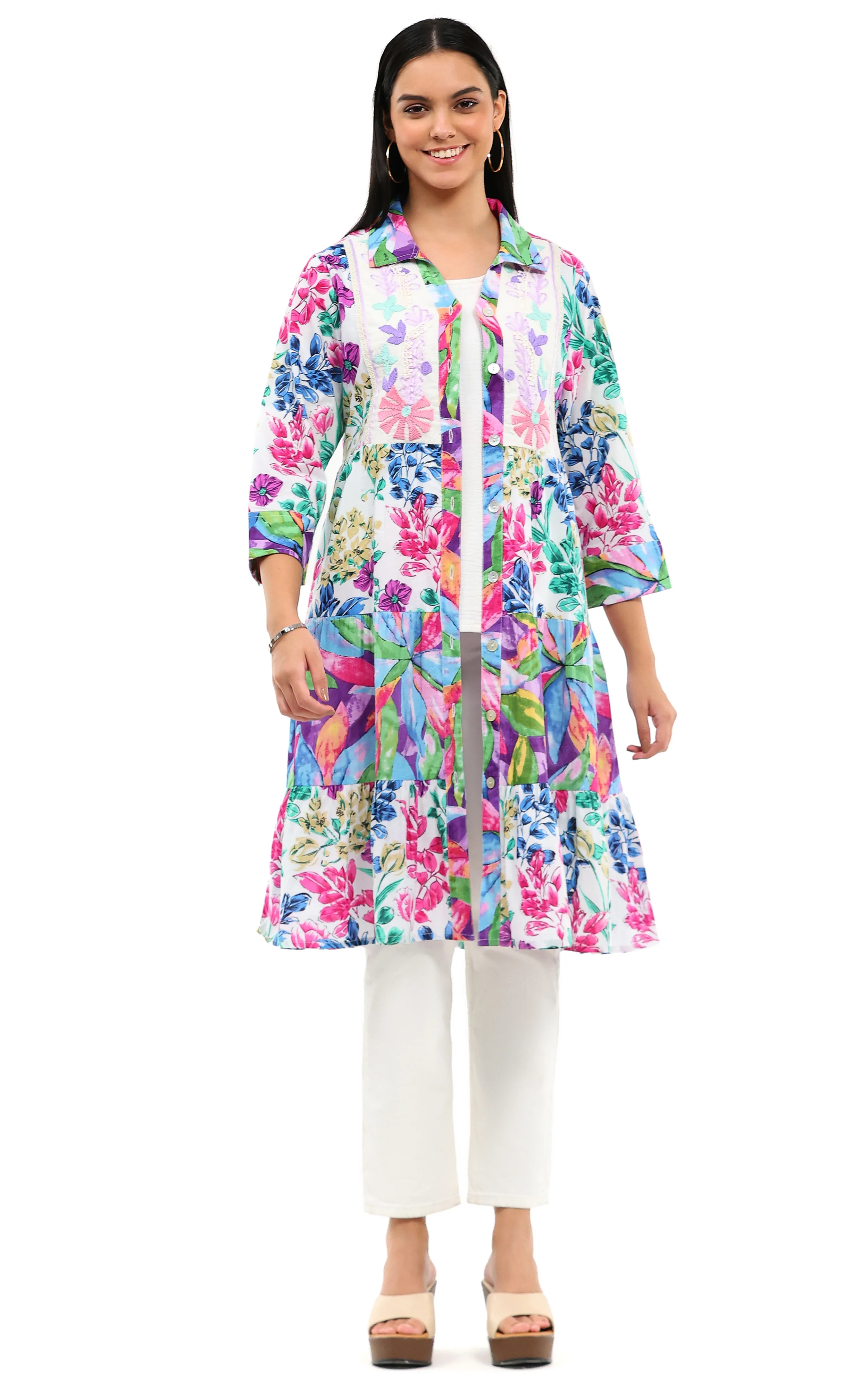 Parsley & Sage Willow Embroidered Tiered Dress (26T21D)