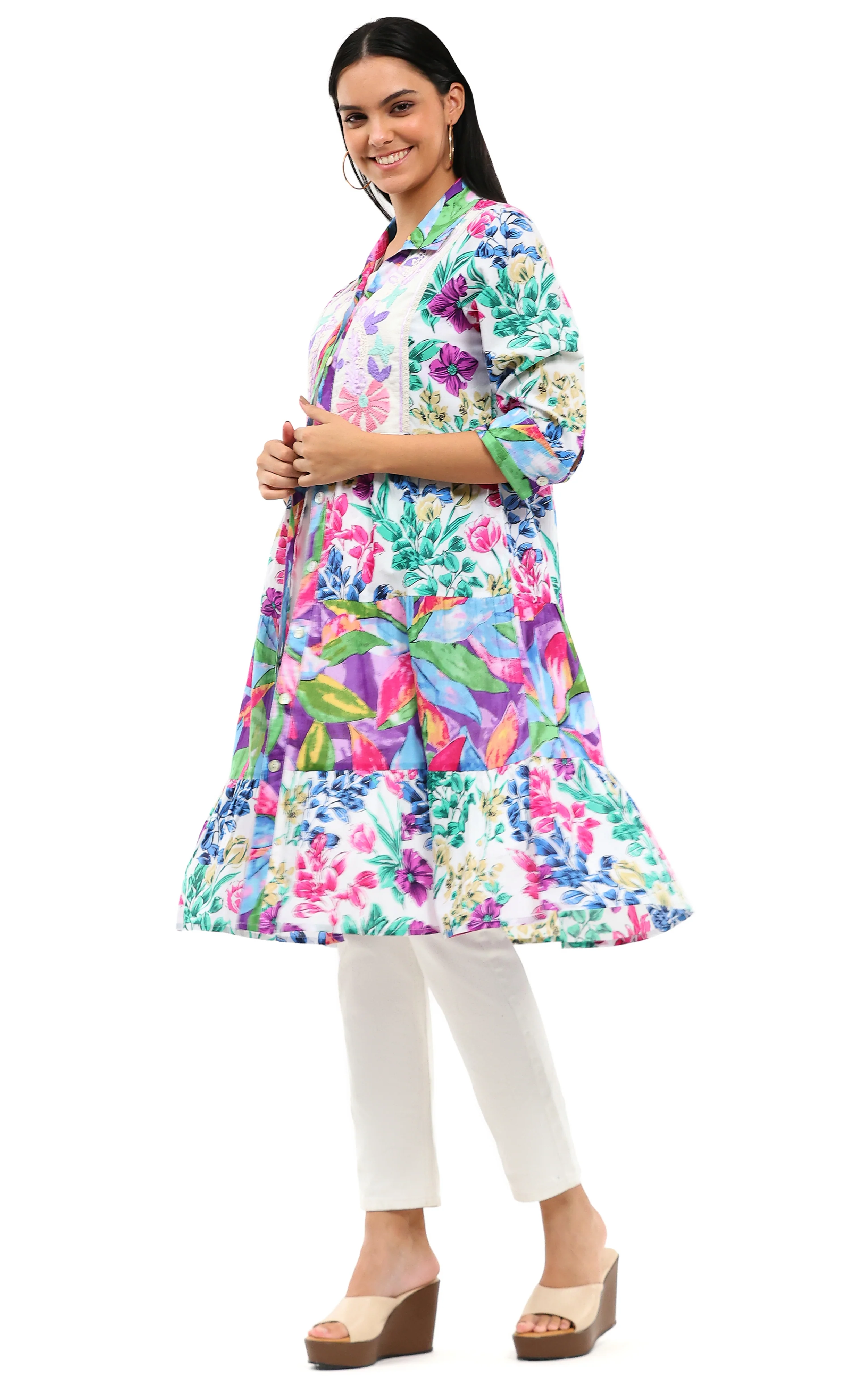 Parsley & Sage Willow Embroidered Tiered Dress (26T21D) - Image 3