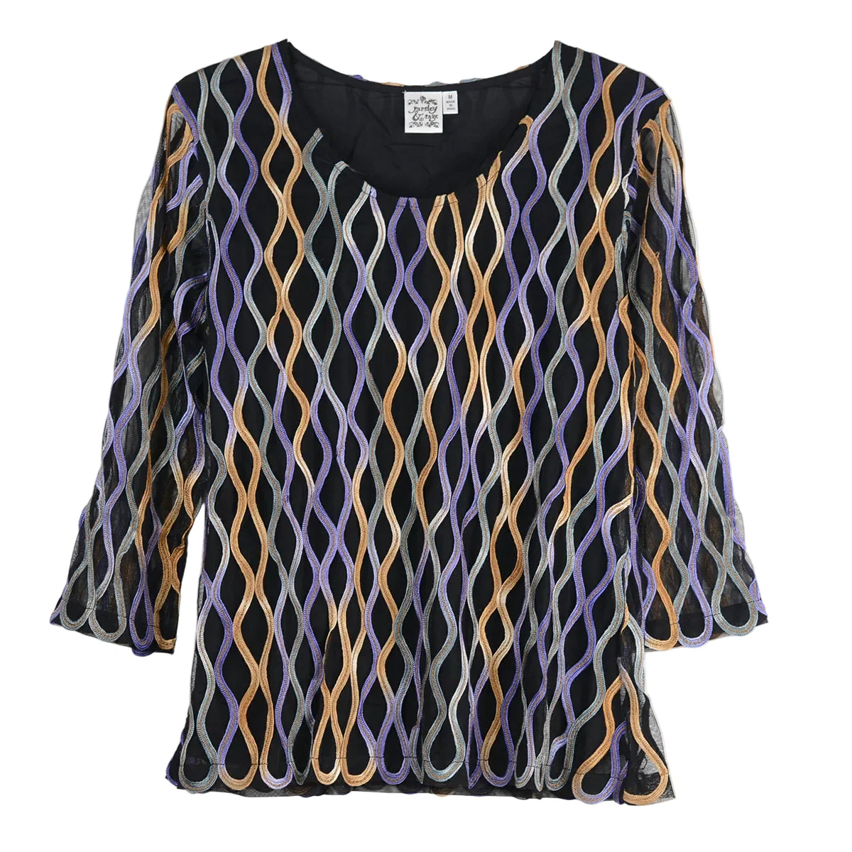 Parsley & Sage Pamela Allover Soutache Ribbon pullover (Gold) (23F567C) - Image 2
