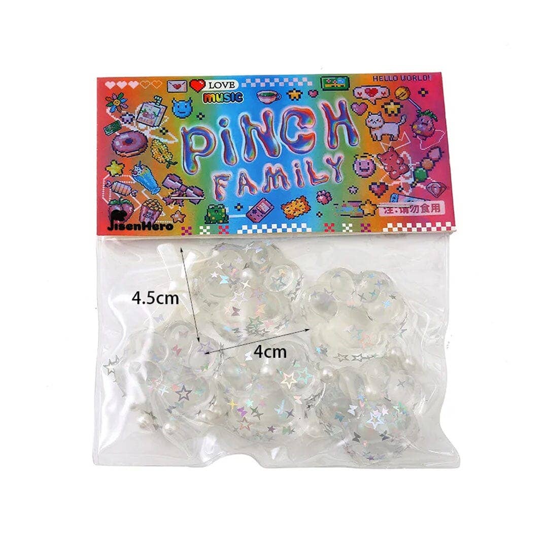 Pinch Family: Taba Squishy Transparent Cat Paw Fidget (5pc) - Image 3