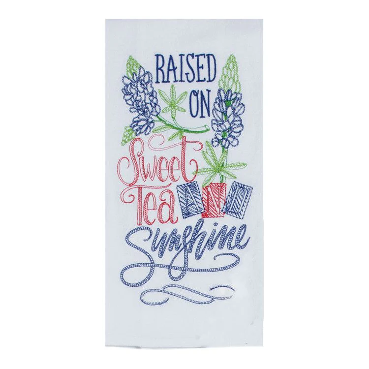Raised on Sweet Tea...Embroidered Flour Sack Towel (A8633) - Image 2