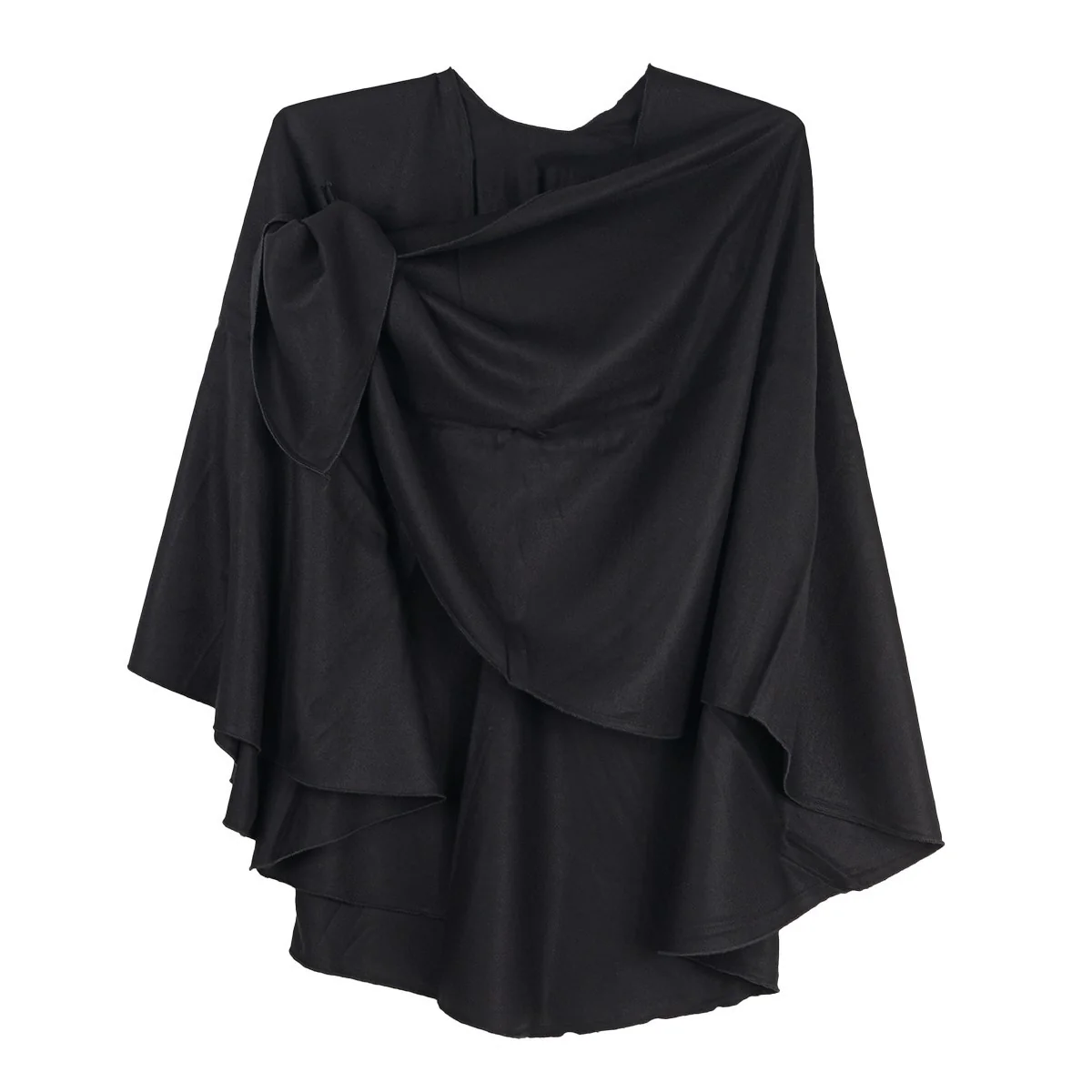 Rapti 100% Cashmere Solid Black Reversible Loop Shawl - Image 2
