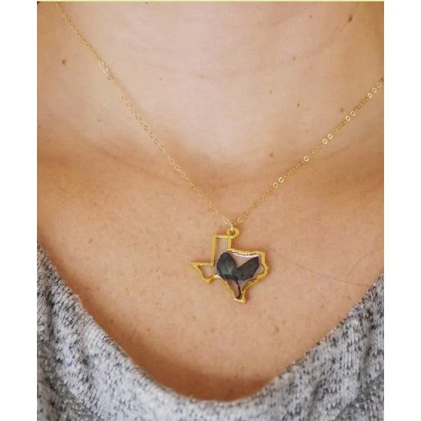Remedy Designs Gold Pressed Texas Bluebonnet Necklace - Image 2