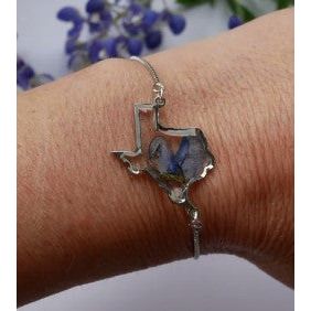 Remedy Designs Silver Pressed Texas Bluebonnet Bracelet - Image 2
