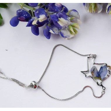 Remedy Designs Silver Pressed Texas Bluebonnet Bracelet - Image 3