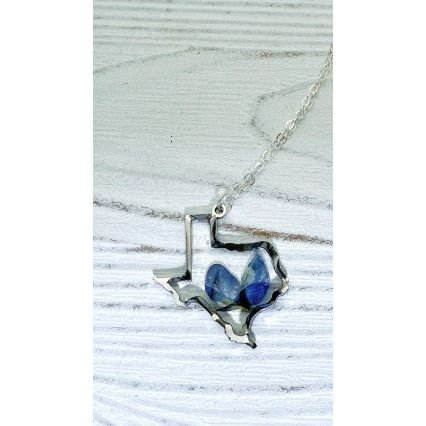 Remedy Designs Silver Pressed Texas Bluebonnet Necklace - Image 2
