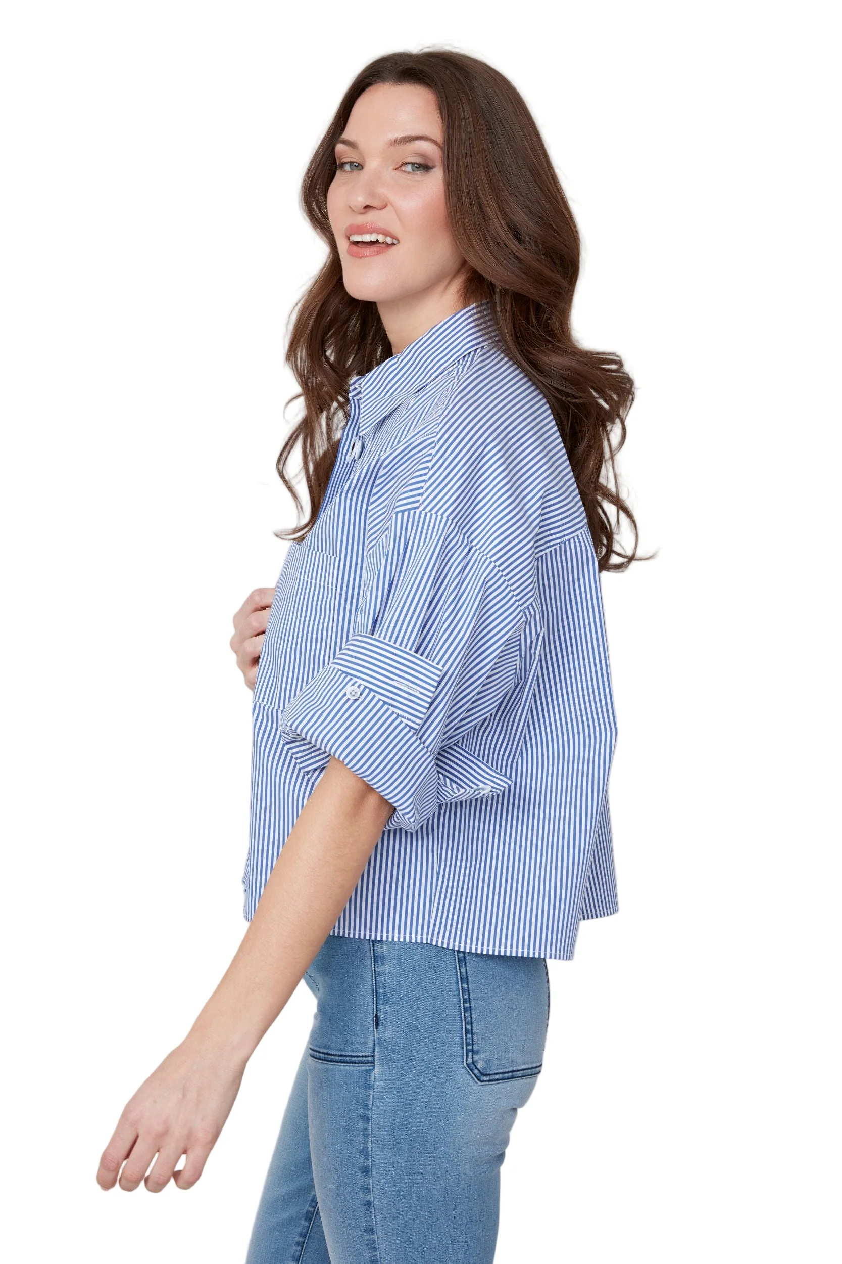 Renuar Blue & White Stripe Shirt - Image 2