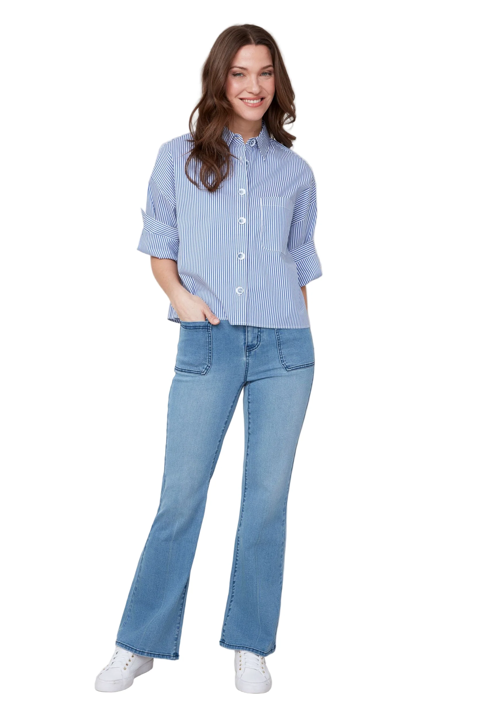Renuar Blue & White Stripe Shirt - Image 4