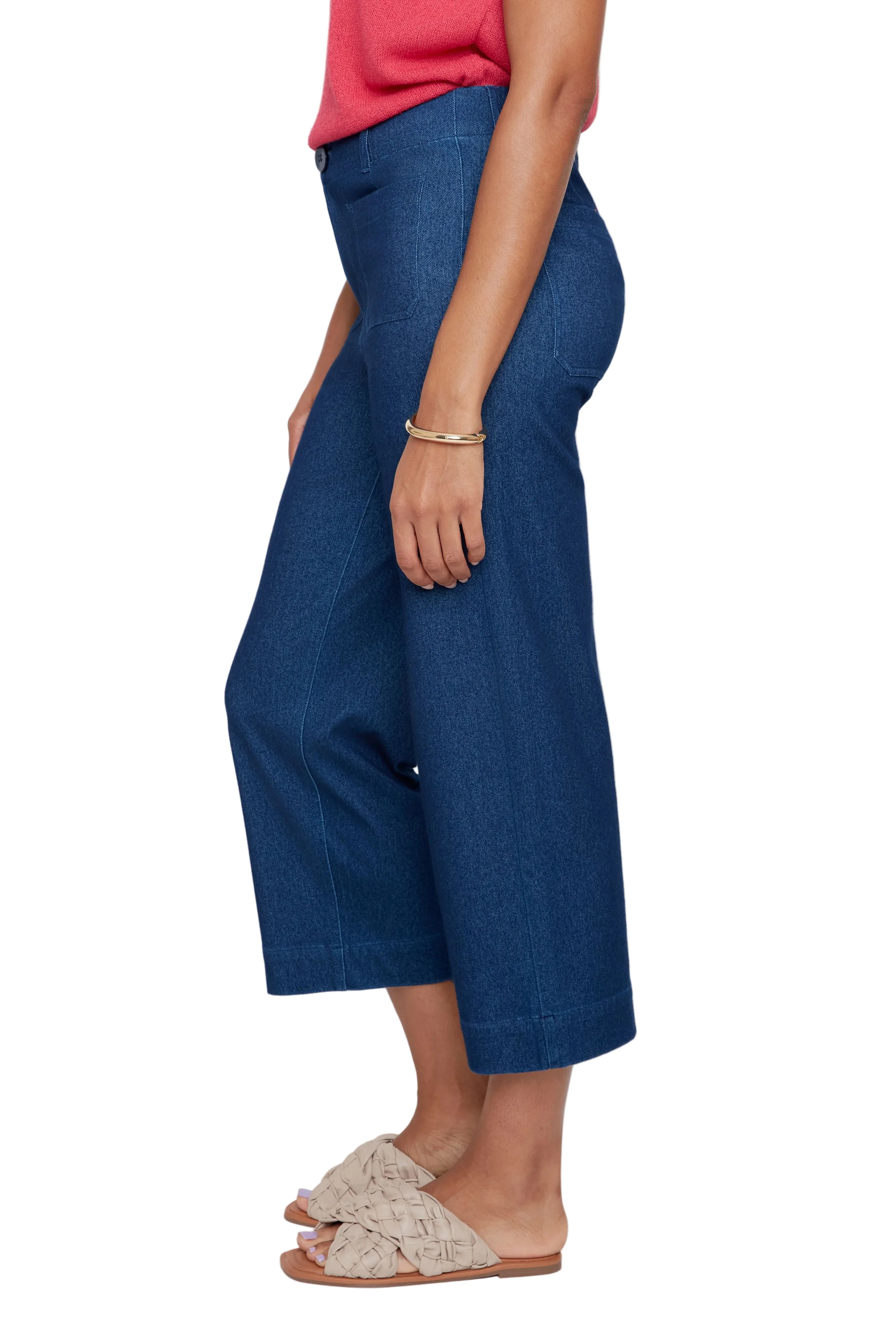 Renuar Knit 4 Pocket Ankle Pant (R1007KDE3020) (Blue) - Image 3