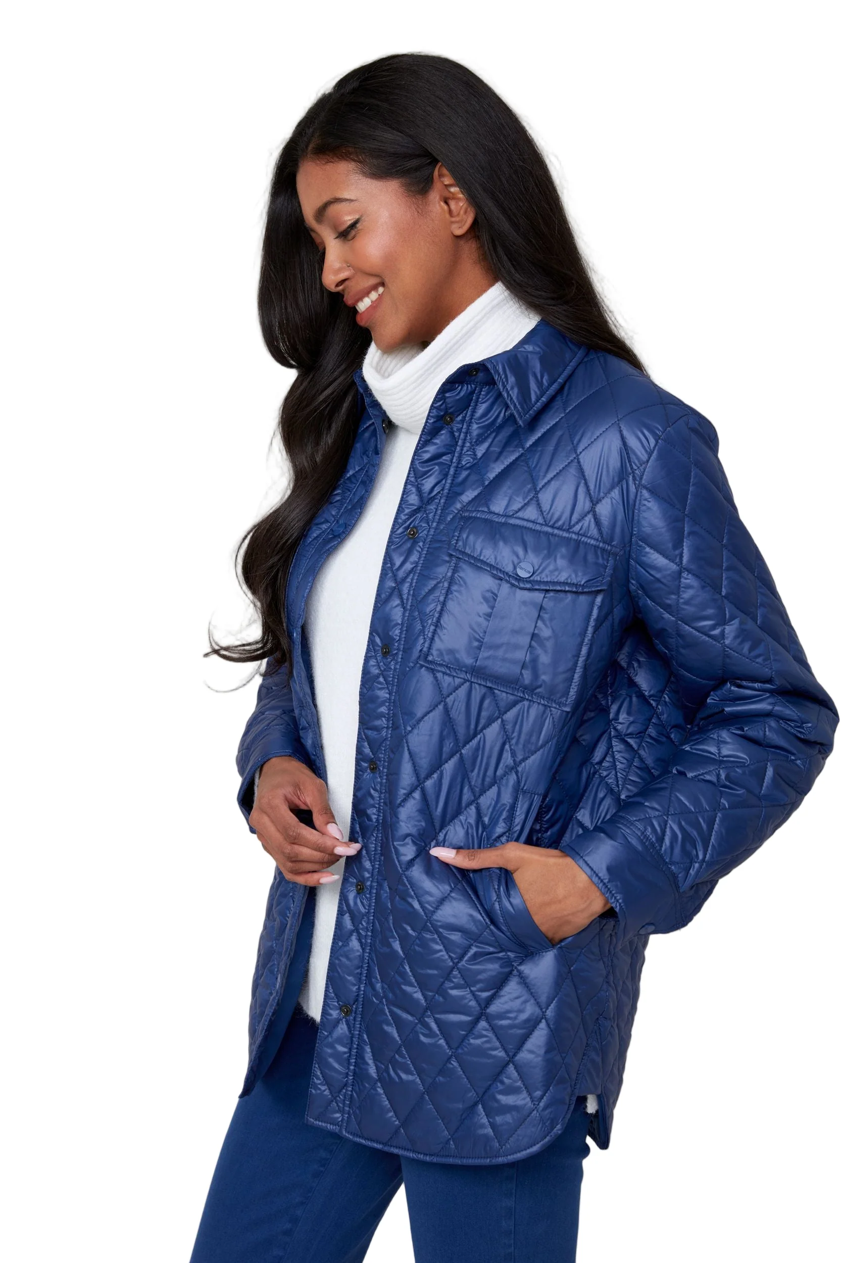 Renuar Quilted Puff Oxford Blue Jacket (R3909L-E3034)(Oxford Blue) - Image 3