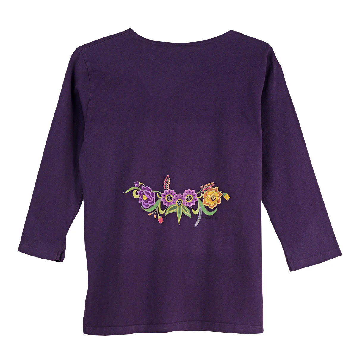 Sabaku Las Flores Huipil 3/4 Sleeve Tee (BLKBER) - Image 2