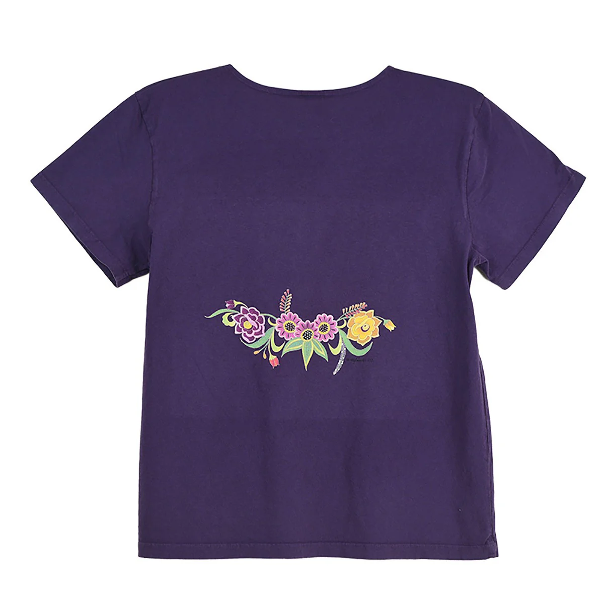 Sabaku Las Flores Huipil Short Sleeve Boutique Tee (BLKBERRY) - Image 2
