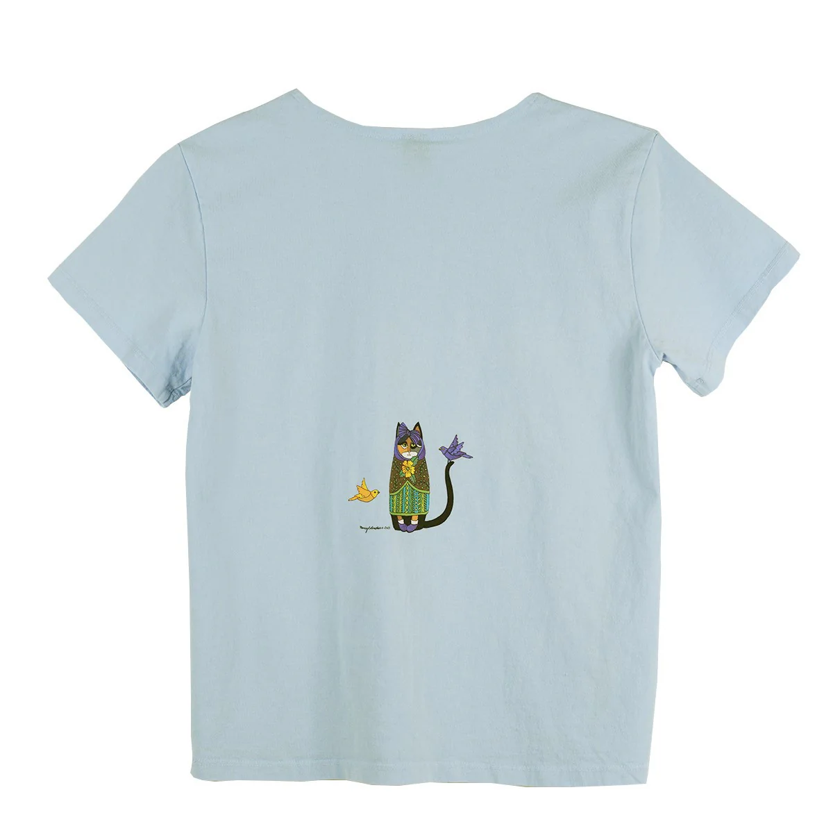 Sabbaku Catryoshka Cat Russian Dolls Short Sleeve Boutique Tee (BLUESKY) - Image 2